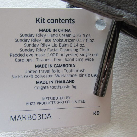 New United Airlines Polaris Travel Amenity Kit Hygiene Kit Blue Gray Tote Unopen - Picture 3 of 3